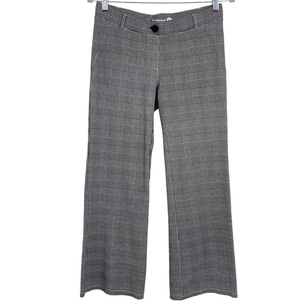 Plaid Wide-Leg Women's Dress Pants - Gray